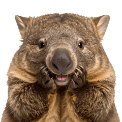 Cute wombat's relaxing daily life