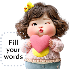 Message Stickers (Chubby Girl 11) EN