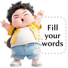 Message Stickers (Chubby Boy 9) EN