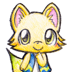 Cute Color pencil-drawn Fox