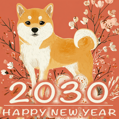 2030年/令和12年/戌年/いぬ年/あけおめ