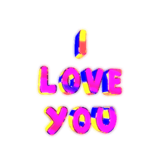 Lovely 3d text full of love