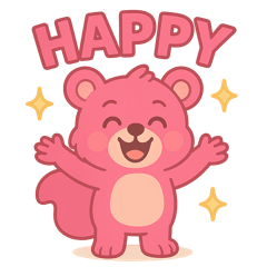 Pink Squirrel Daily Stickers