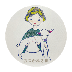 まんまるおんなのこのスタンプ