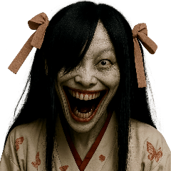 공포 기모노 여자와 노부인