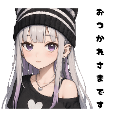 猫耳ニット帽の女の子