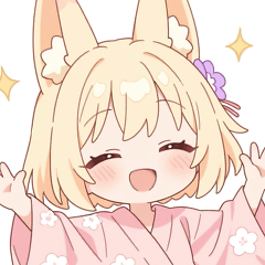 Cute Fox Girl in Yukata Sticker