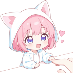 Lovely Fox-Eared Hoodie Girl Sticker