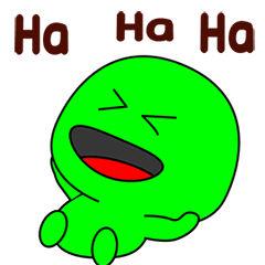 Green bald sticker "popup"