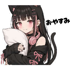 猫耳黒パーカーの女の子