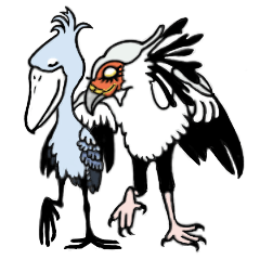 Shoebill & Secretary bird Stickers