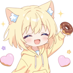 Donut Cat Ear Hoodie Girl Sticker