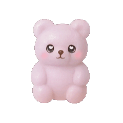 パステルカラー　マシュマロくまのスタンプ