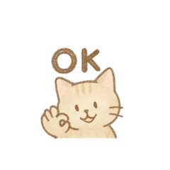 やさしい色味のにゃんこスタンプ