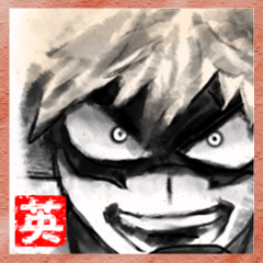 My Hero Academia ink painting stickers
