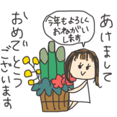 ◉らくがきボブガール◉あいさつ&正月◉