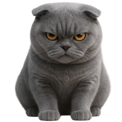 Grey Cat Cute Tuatung (No text)