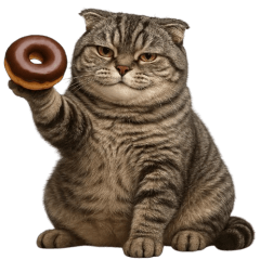 Chubby Grey Cat Tuatung (No Text)