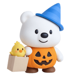 穿著南瓜裝的白熊 (NT)