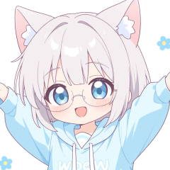 Girl with Glasses Cat Ear Hoodie Sticker