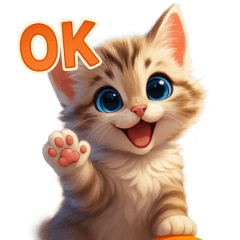 Lovely Fluffy Kitty Stickers