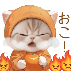 スコティッシュ猫 みかん服 ネガティブ
