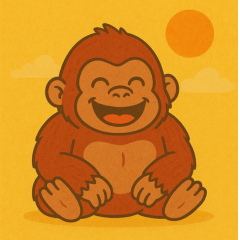 Cute Gorilla Stickers in Mural Style