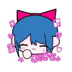 プリクラらくがき風ゆるい女の子スタンプ