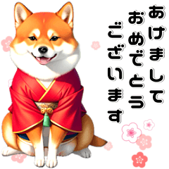 Shiba Inu in Anime Kimono (Resale)