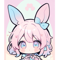 Pastel Bunny Chibi Character (Resale)