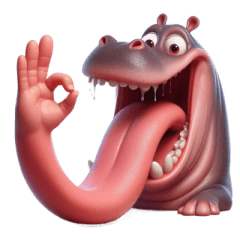 Long-Tongue Hippo Cant Stop Licking