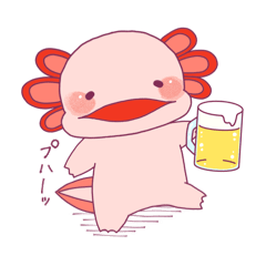 Relaxing Axolotl: Cute Everyday Stickers