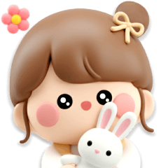 3D,Bun hair girl,Every day