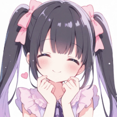 パープル地雷系の女の子スタンプ