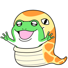 動く 飲まれかけガエル silent