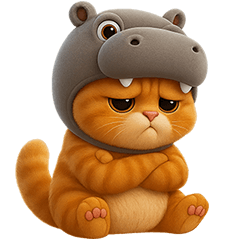 Orange Cat Hippo! (No Text)