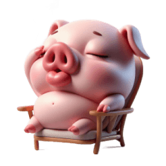 Pink Pig Doesnt Want to Work2 – LINE stickers LINE STORE