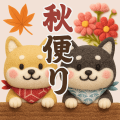 毛絨絨柴犬的秋日問候