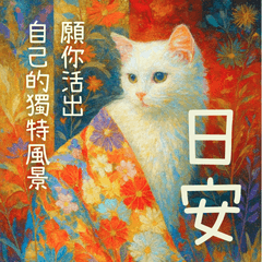 印象派療癒貓咪｜早安日常祝福