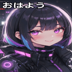 Purple Bob Shy Smile