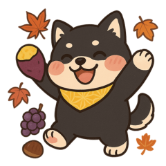 Black Shiba with Yellow Bandana