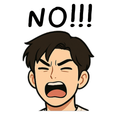 Young Man Sticker English