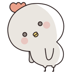 ネガティブなかわいいニワトリ