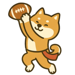 Shiba Inu playing flag football