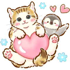 貓咪們的貼圖～和企鵝一起♪～