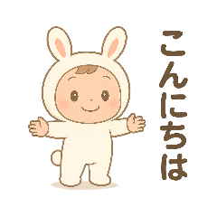 たっくんのウサギに変身スタンプ