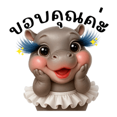 Hippo girl with long eyelashes