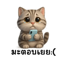 Chubby Grey Tabby Cat Cute Stickers