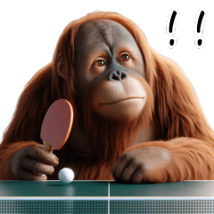 Orangutan x Table Tennis! 3D Real