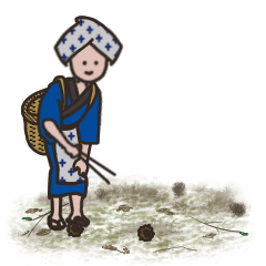 うごく。秋の農民スタンプ -畑仕事/農作業